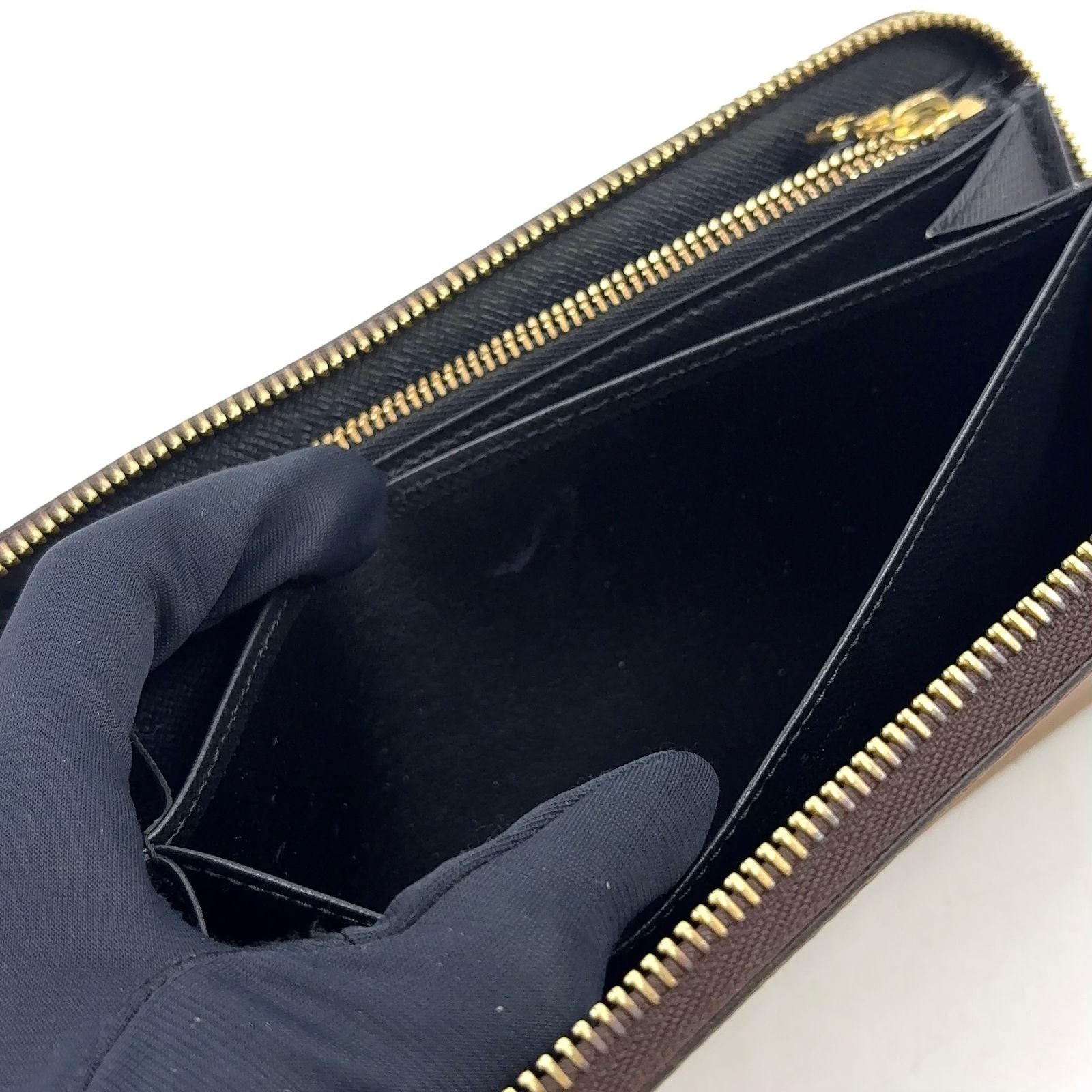 Louis Vuitton Zippy Wallet Monogram Giant Correspondence Leather Brown Round — view 6
