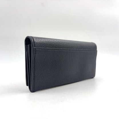 Gucci Metal Logo Bifold Leather Black Wallet Silver — view 2