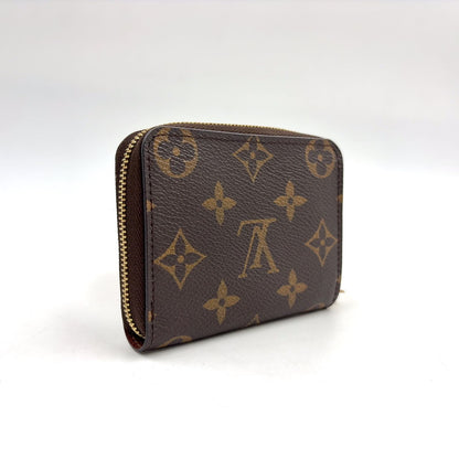 Louis Vuitton Zippy Coin Purse Monogram Leather Brown Case Gold — view 2