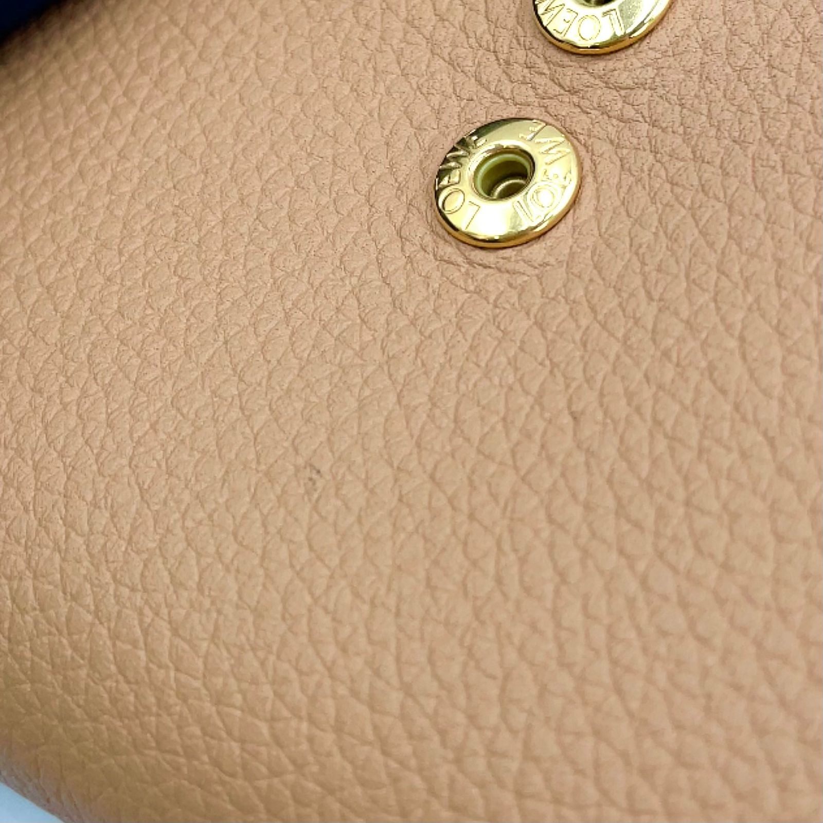 Loewe Anagram Compact Zip Leather Beige Wallet Gold — view 7
