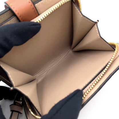 Loewe Anagram Compact Zip Leather Beige Wallet Gold — view 6