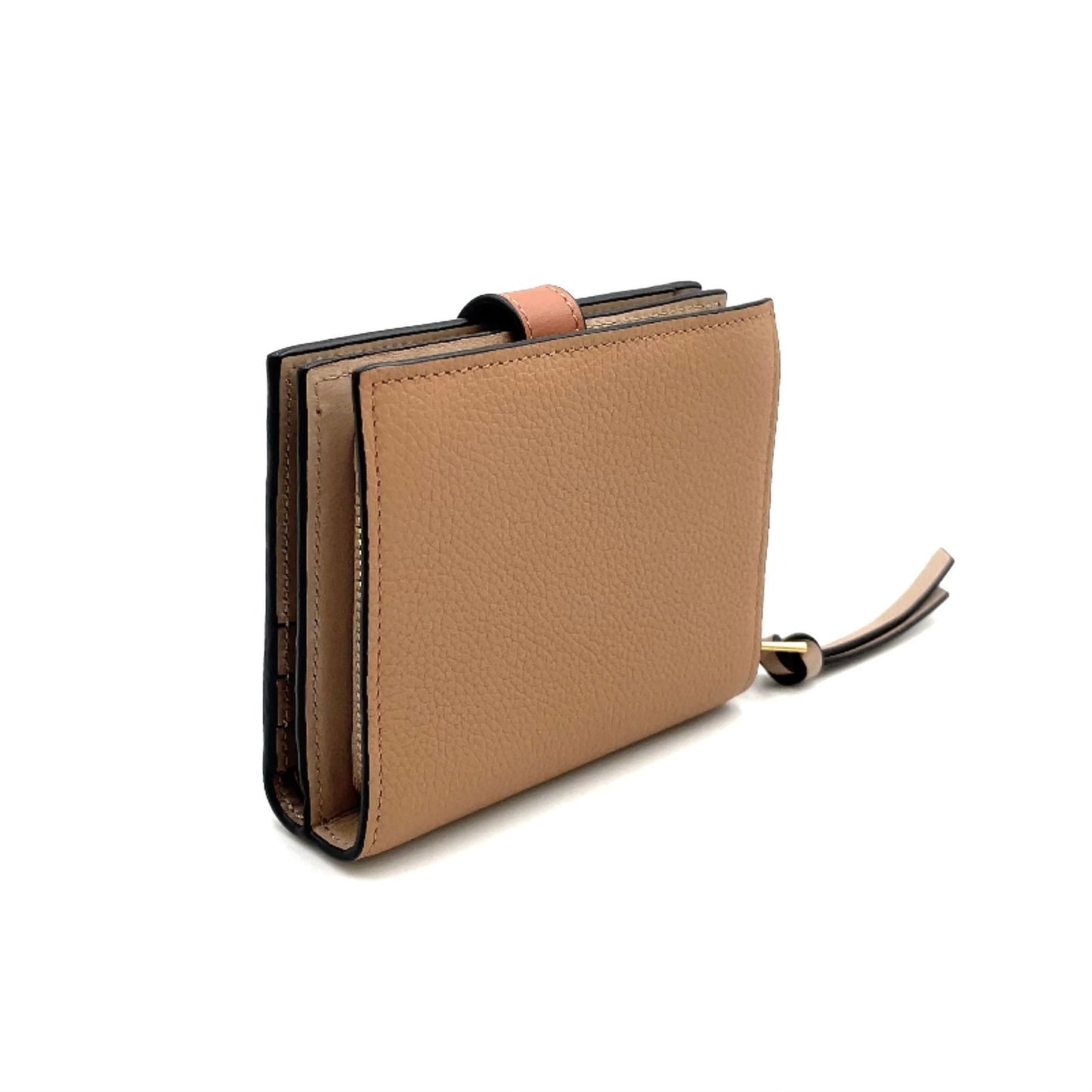 Loewe Anagram Compact Zip Leather Beige Wallet Gold — view 2