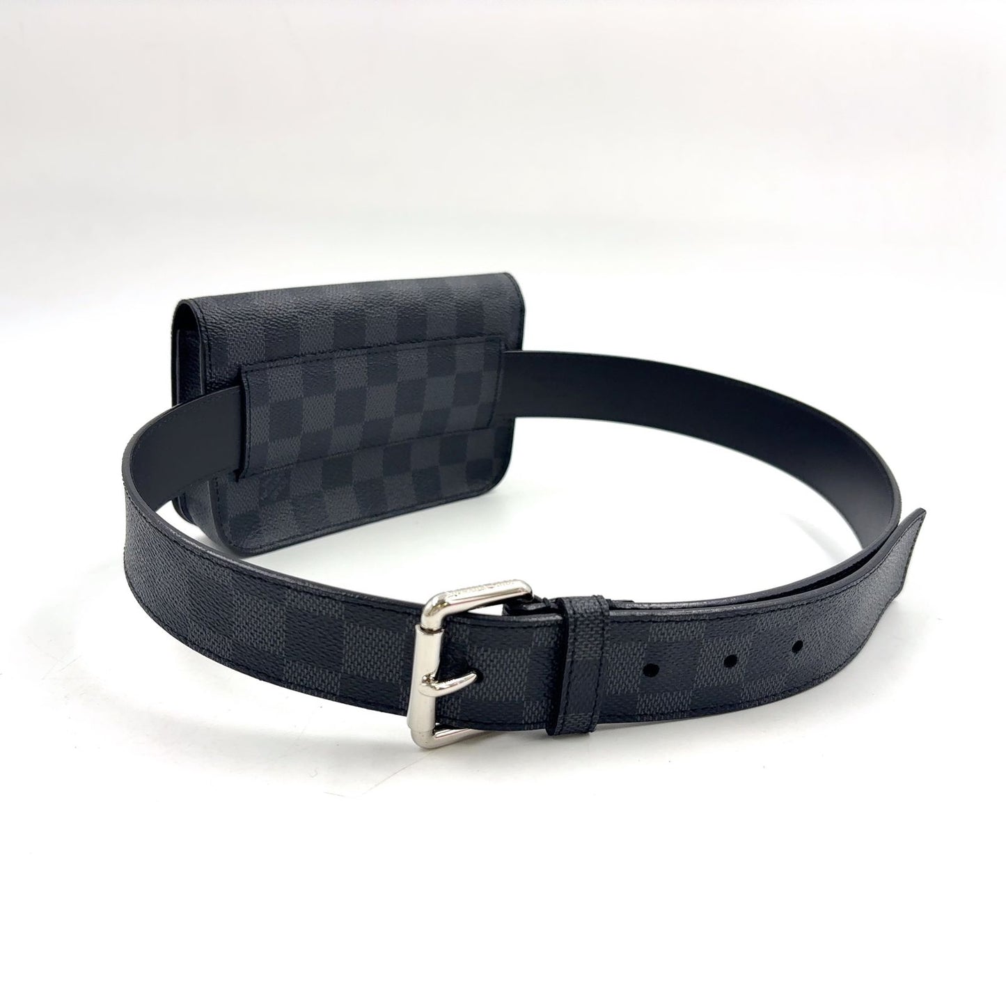Louis Vuitton Ceinture Pochette Homme Damier Graphite Leather Black Belt — view 2