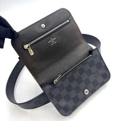 Louis Vuitton Ceinture Pochette Homme Damier Graphite Leather Black Belt — view 8