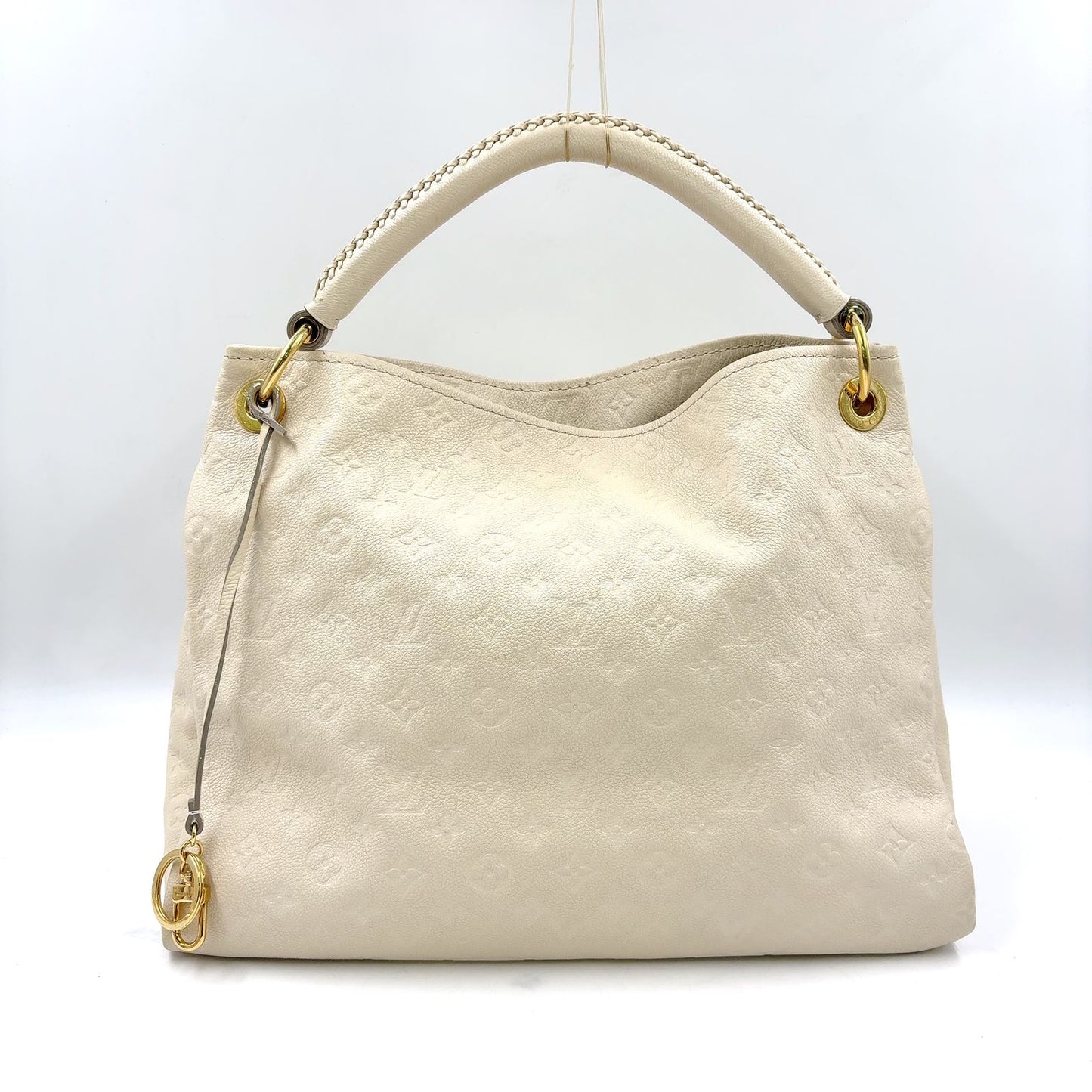 Louis Vuitton Artsy MM Monogram Empreinte Leather White Shoulder Bag Gold