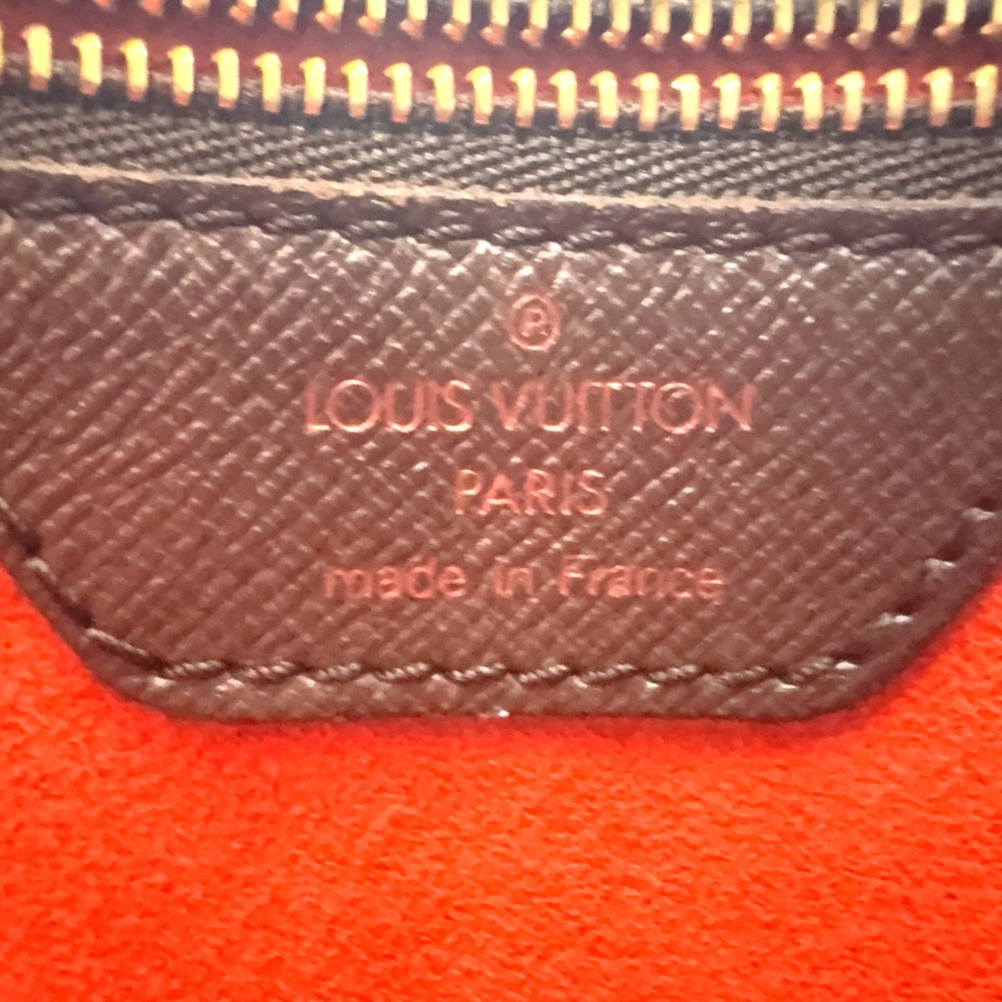 Louis Vuitton Marais Damier Ebene Leather Brown Tote Gold — view 4