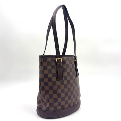Louis Vuitton Marais Damier Ebene Leather Brown Tote Gold — view 2