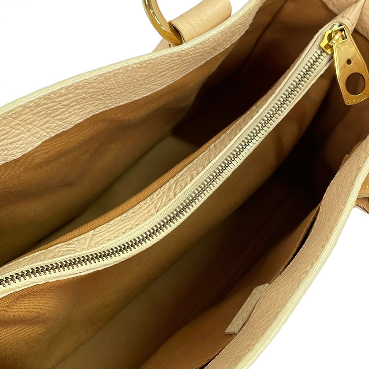 Celine Handbag Boogie Bag Beige Leather — view 7