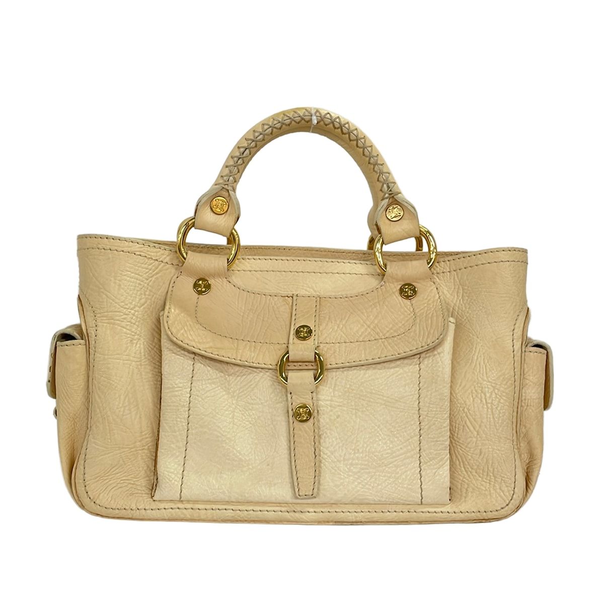 Celine Handbag Boogie Bag Beige Leather