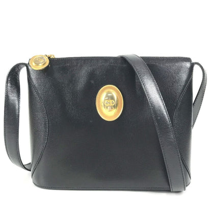 Dior Shoulder Bag CD Logo Leather Black