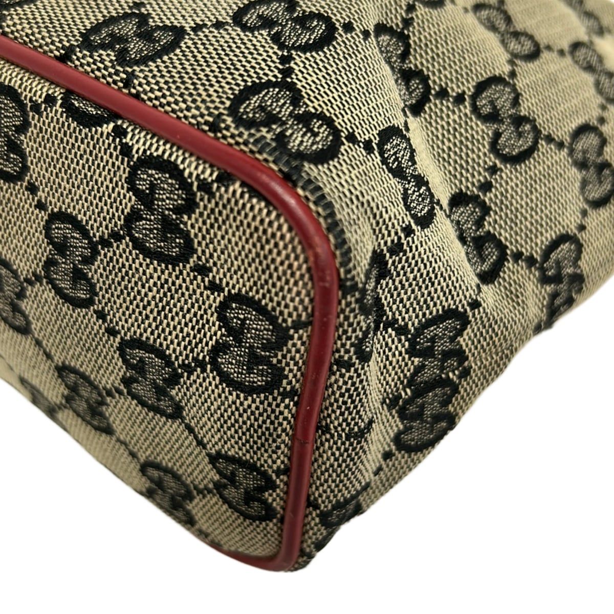 Gucci GG Pattern Khaki Dark Navy Red Mini Bag Leather — view 6