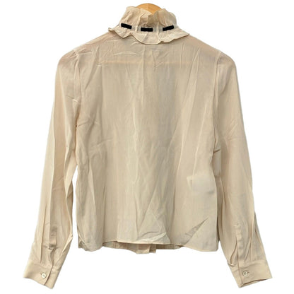 Miu Miu Long Sleeve Shirt Blouse 36 S Light Pink Ribbon Front Tuck Silk — view 2