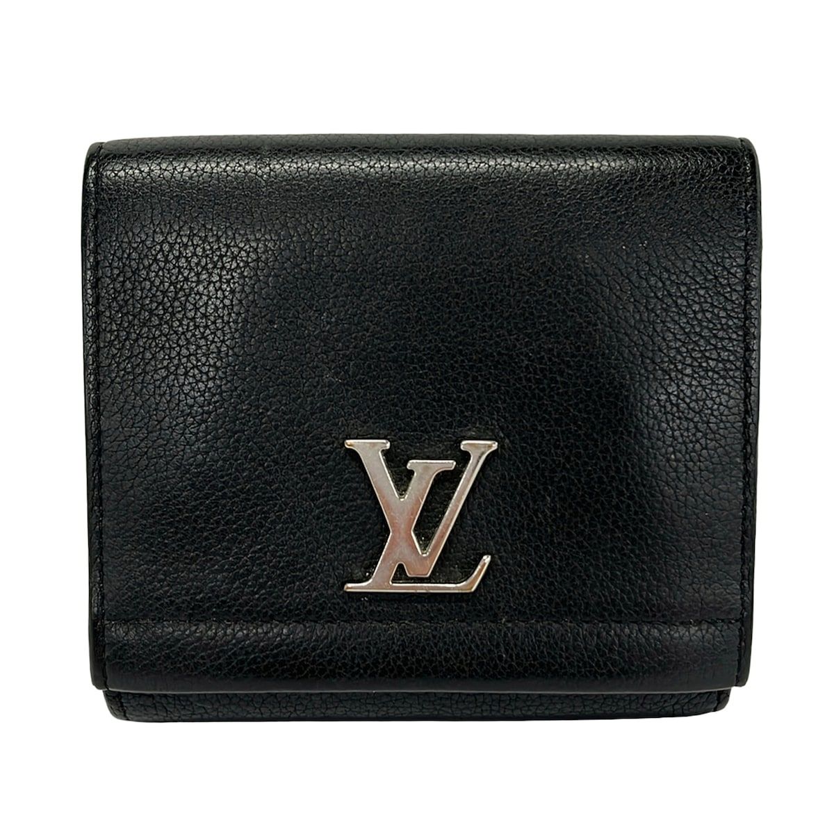 Louis Vuitton Hook Wallet Lockme Portefeuille II Compact Noir Leather Cowhide