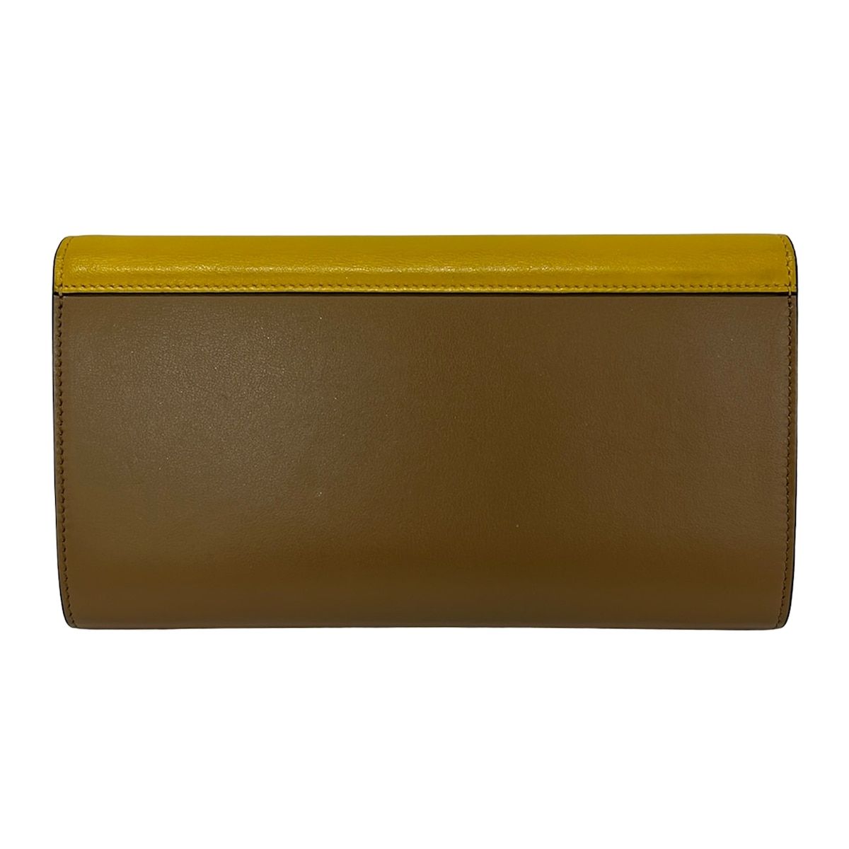 Celine Wallet Pocket Trifold Dead Multi Function Yellow White Brown Leather — view 2