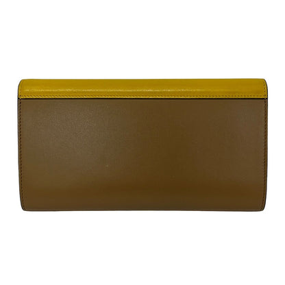 Celine Wallet Pocket Trifold Dead Multi Function Yellow White Brown Leather — view 2
