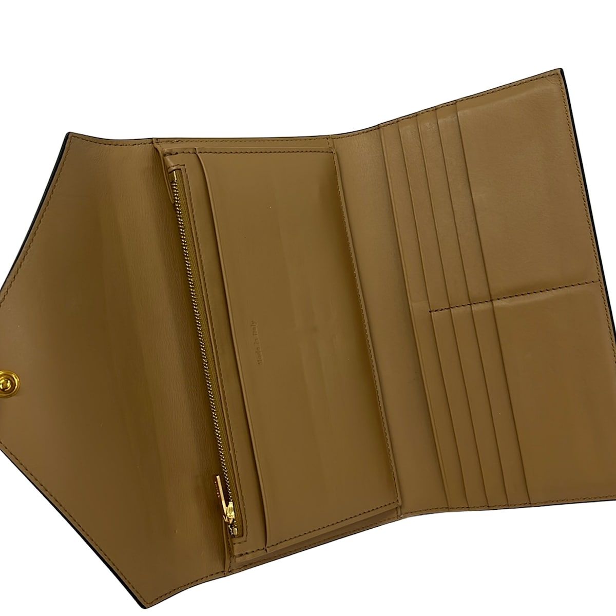 Celine Wallet Pocket Trifold Dead Multi Function Yellow White Brown Leather — view 3