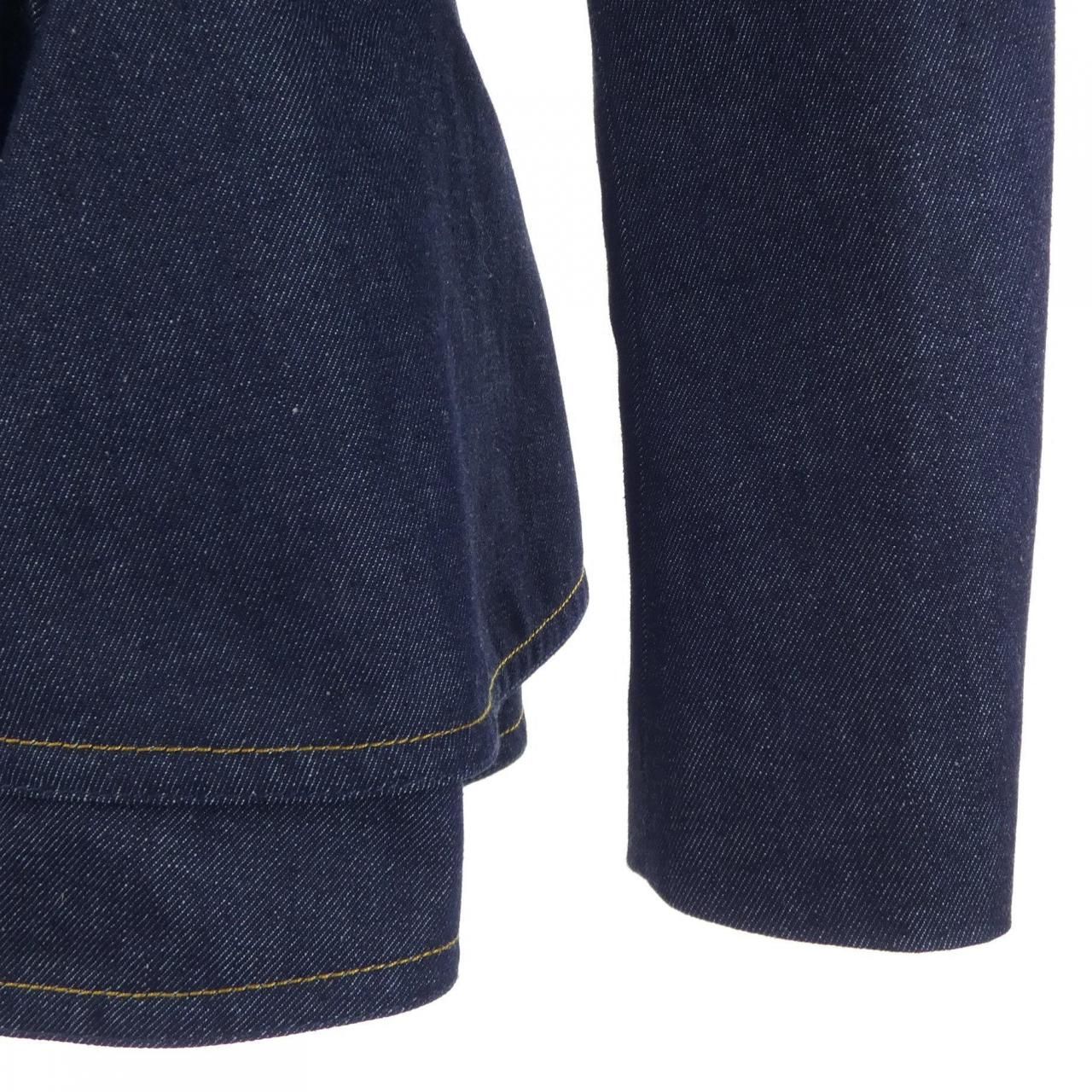 Louis Vuitton Denim Flounce Biker Jacket — view 6