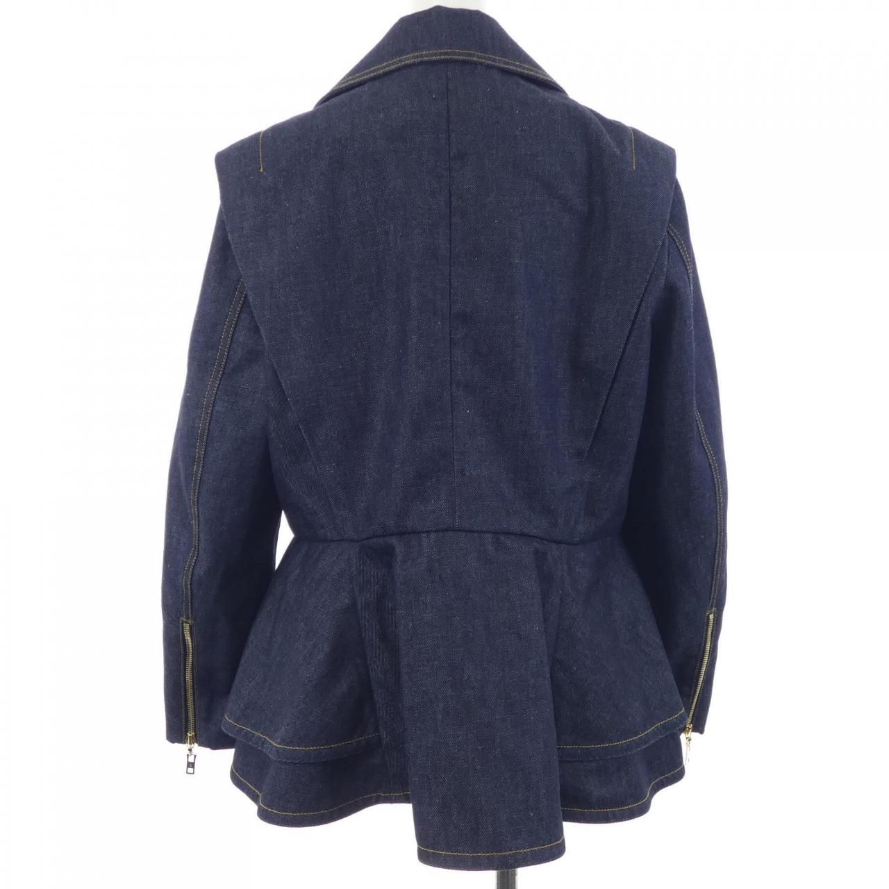 Louis Vuitton Denim Flounce Biker Jacket — view 2