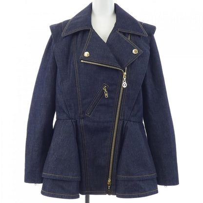 Louis Vuitton Denim Flounce Biker Jacket