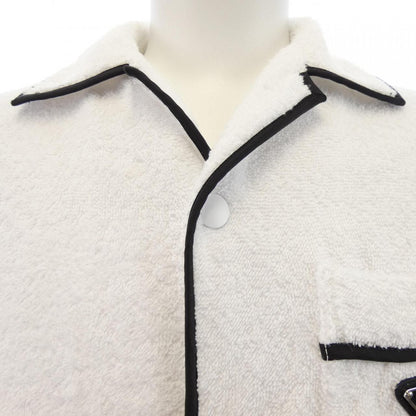 Prada Triangle Logo Cotton Terry Bow Ring Shirt — view 5