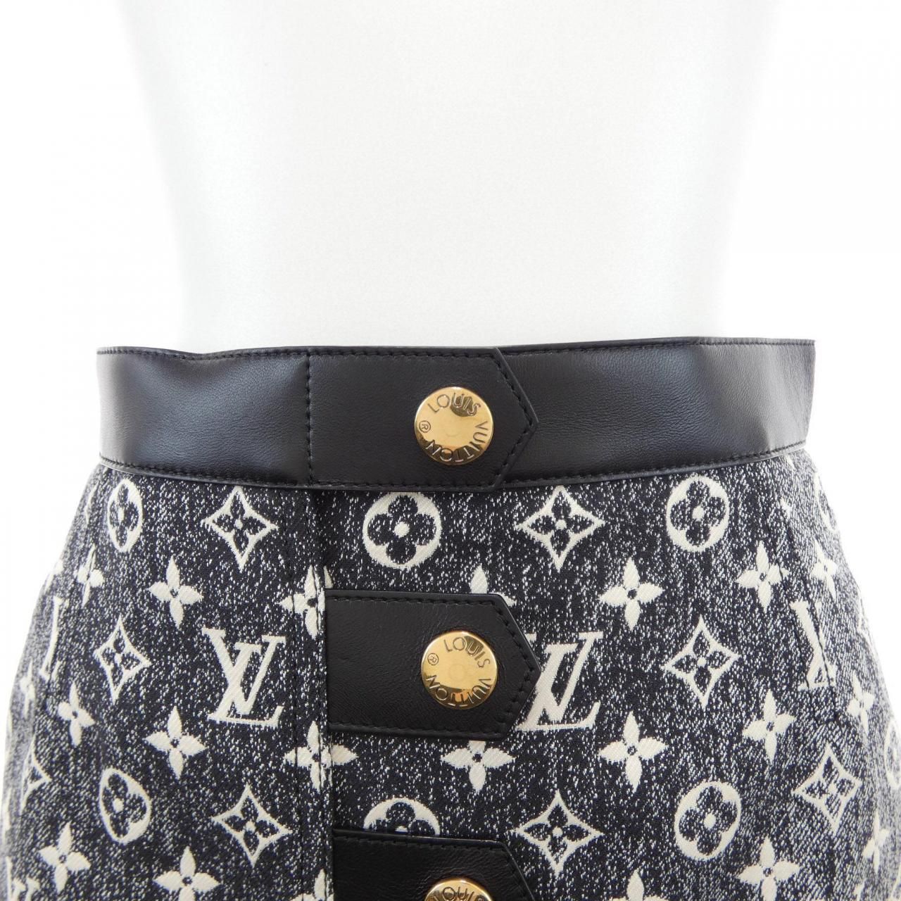 Louis Vuitton Monogram Denim Button Tab Skirt — view 6