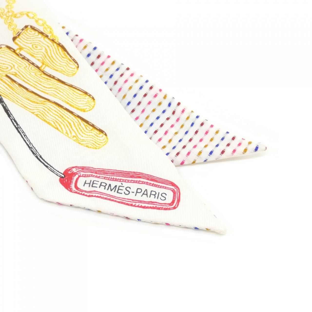 Hermes Chevaloscope Neon Twilly Pointe S Scarf — view 2