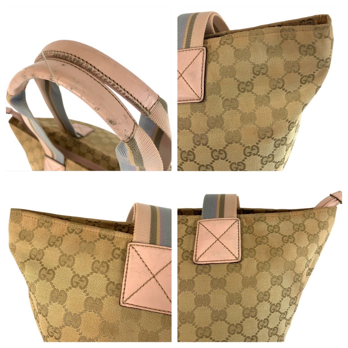 Gucci Sherry Line Beige Pink Gold GG Canvas Tote Shoulder — view 6