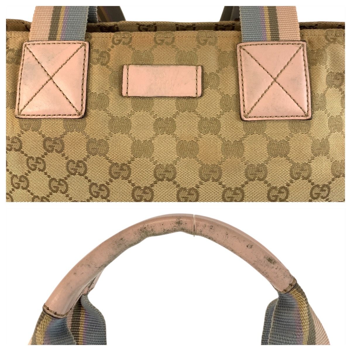 Gucci Sherry Line Beige Pink Gold GG Canvas Tote Shoulder — view 5
