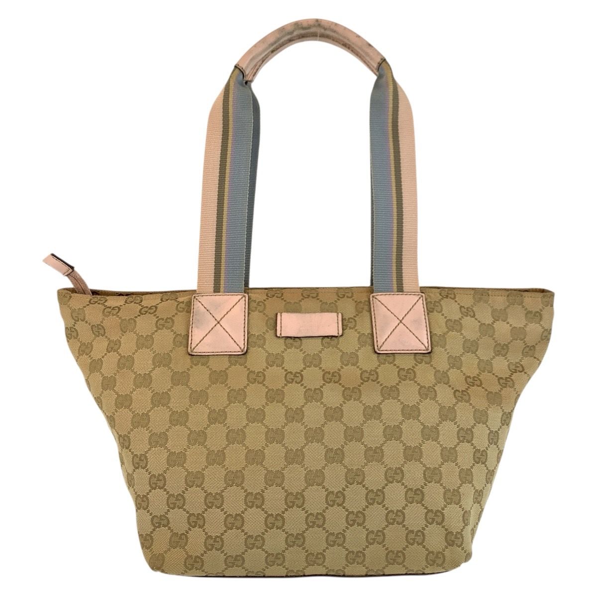Gucci Sherry Line Beige Pink Gold GG Canvas Tote Shoulder