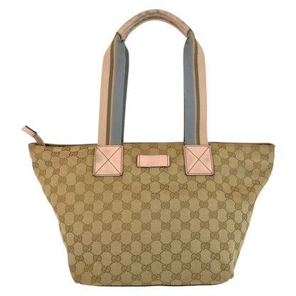 Gucci Sherry Line Beige Pink Gold GG Canvas Tote Shoulder