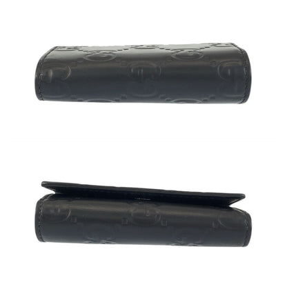 Gucci Rubber Effect Black Leather Key Case 6 Rows Key Holder — view 9
