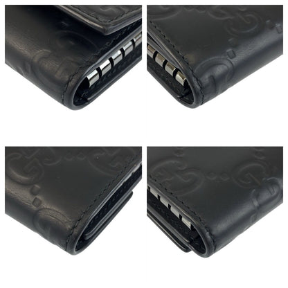Gucci Rubber Effect Black Leather Key Case 6 Rows Key Holder — view 6