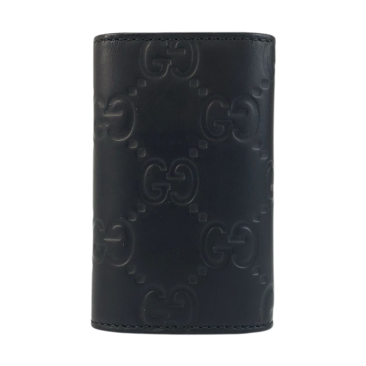 Gucci Rubber Effect Black Leather Key Case 6 Rows Key Holder — view 2