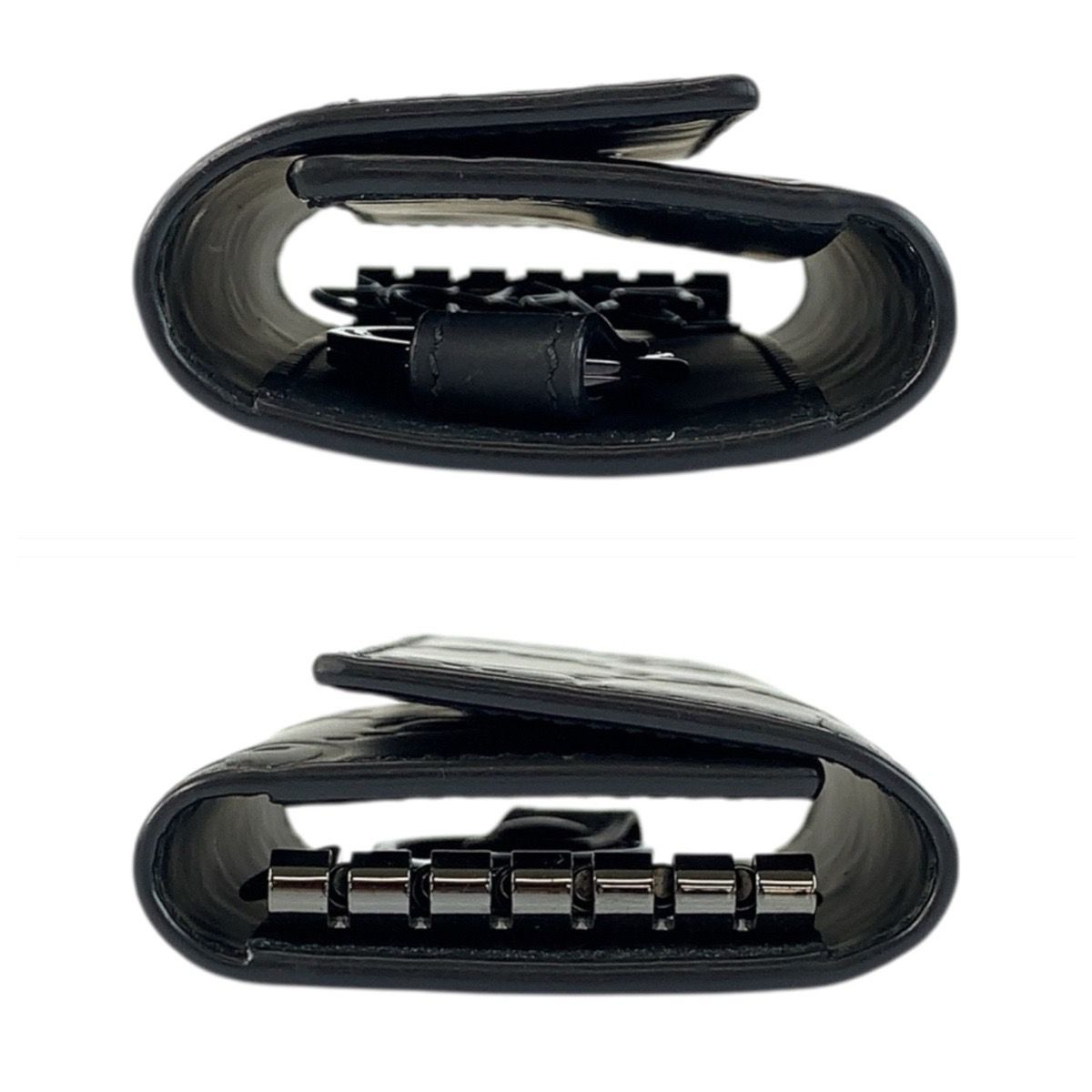 Gucci Rubber Effect Black Leather Key Case 6 Rows Key Holder — view 8