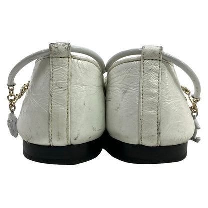 Chanel Flats C White Black Leather Lambskin 36.5 — view 3