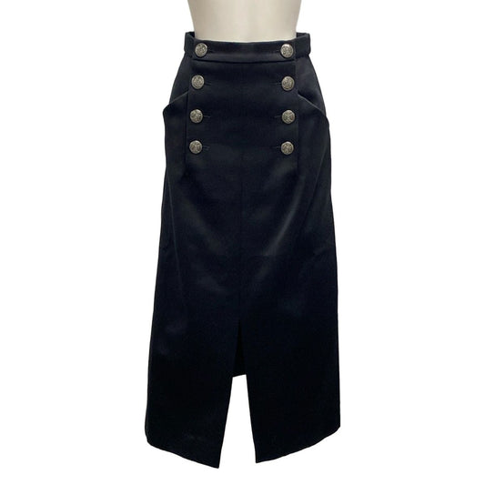 Chanel Long Skirt Black Cotton