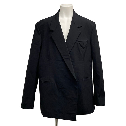 Bottega Veneta Jacket Stretch Nylon Tailored Blazer Black Long Sleeve 54