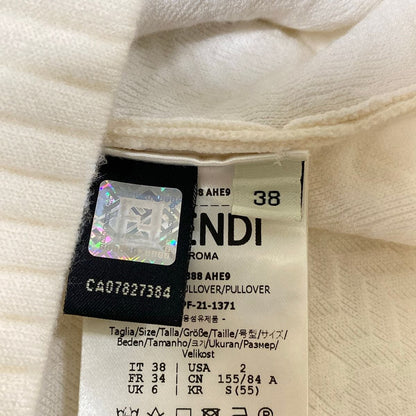 Fendi Cardigan Ivory Long Sleeve Wool — view 6