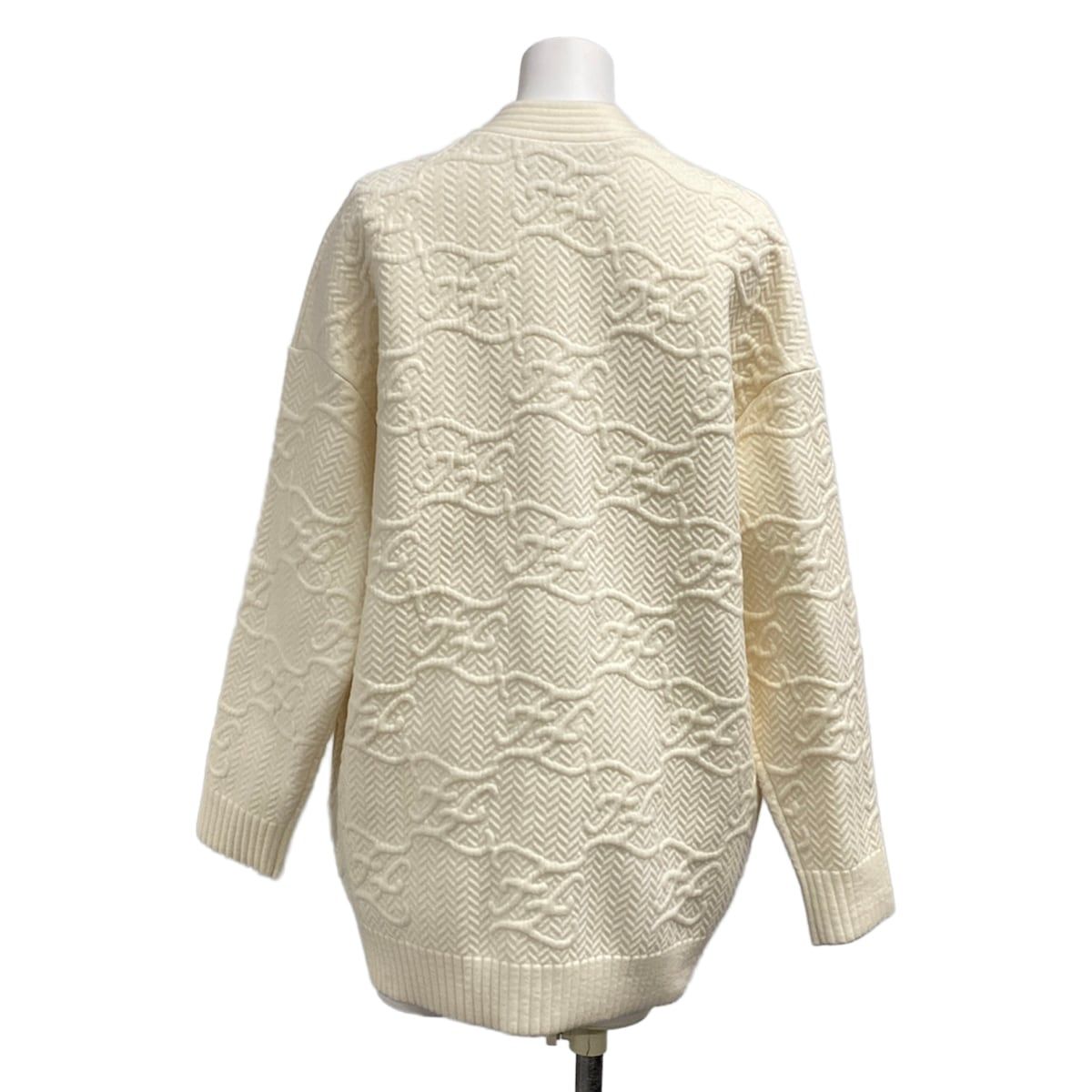 Fendi Cardigan Ivory Long Sleeve Wool — view 2