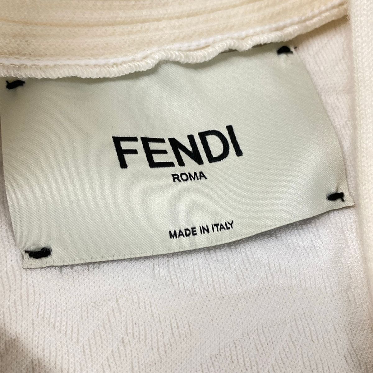 Fendi Cardigan Ivory Long Sleeve Wool — view 3