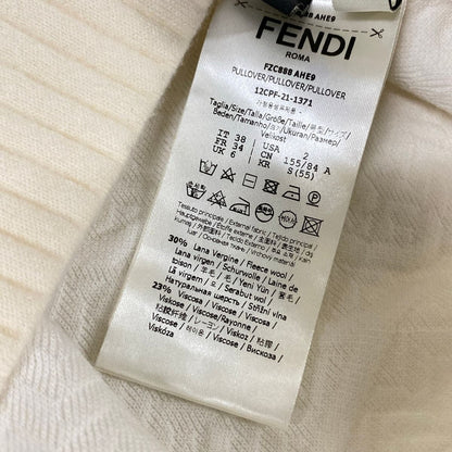 Fendi Cardigan Ivory Long Sleeve Wool — view 4