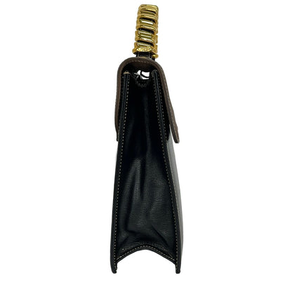 Loewe Handbag Velazquez Black Brown Top Handle Leather — view 2