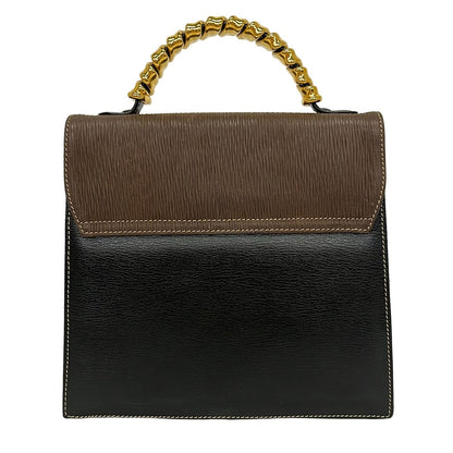 Loewe Handbag Velazquez Black Brown Top Handle Leather — view 3