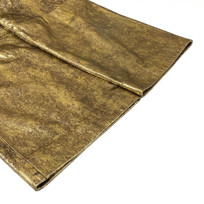 Chanel Pants Gold Full Length Lambskin Silk 34 — view 6