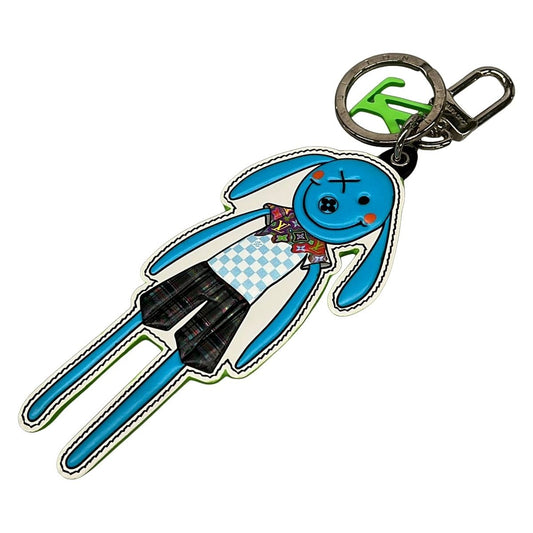 Louis Vuitton Key Holder LV Friend Porte Cles LV Rabbit Light Blue Leather