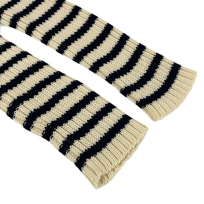 Dior Long Sleeve Sweater Ivory Dark Navy Crew Neck Border — view 6