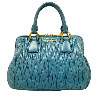 Miu Miu Handbag Materasse Light Blue Leather