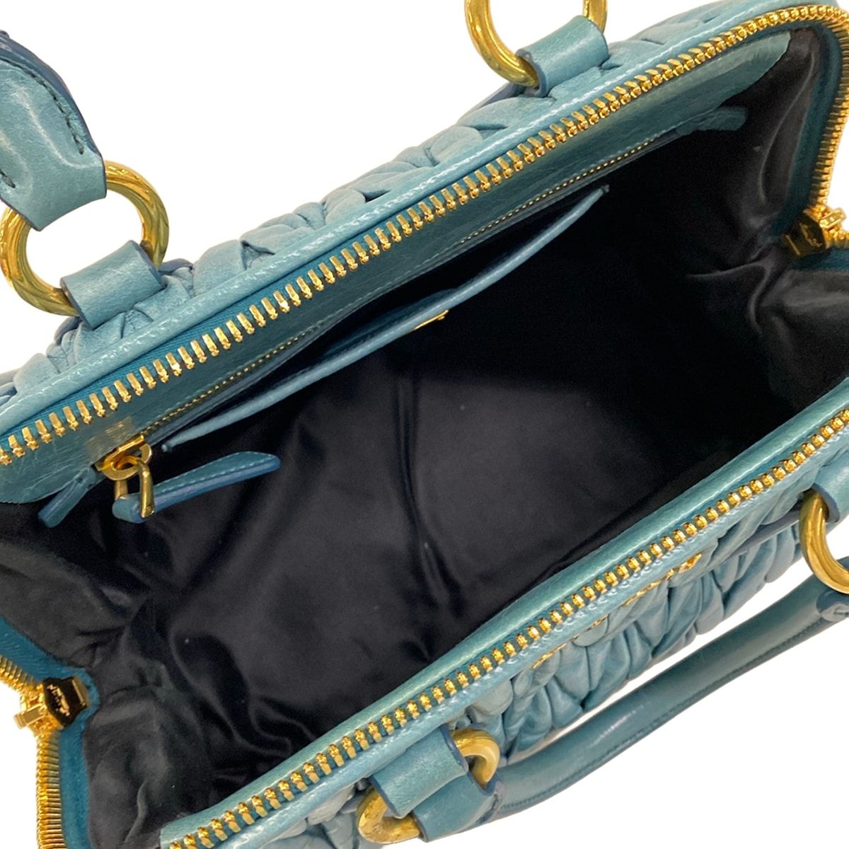 Miu Miu Handbag Materasse Light Blue Leather — view 7
