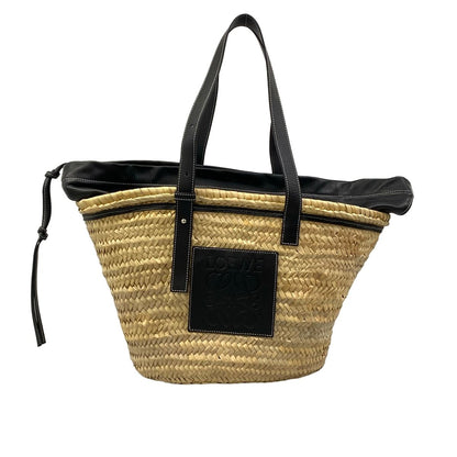 Loewe Tote Basket Beige Black Leather