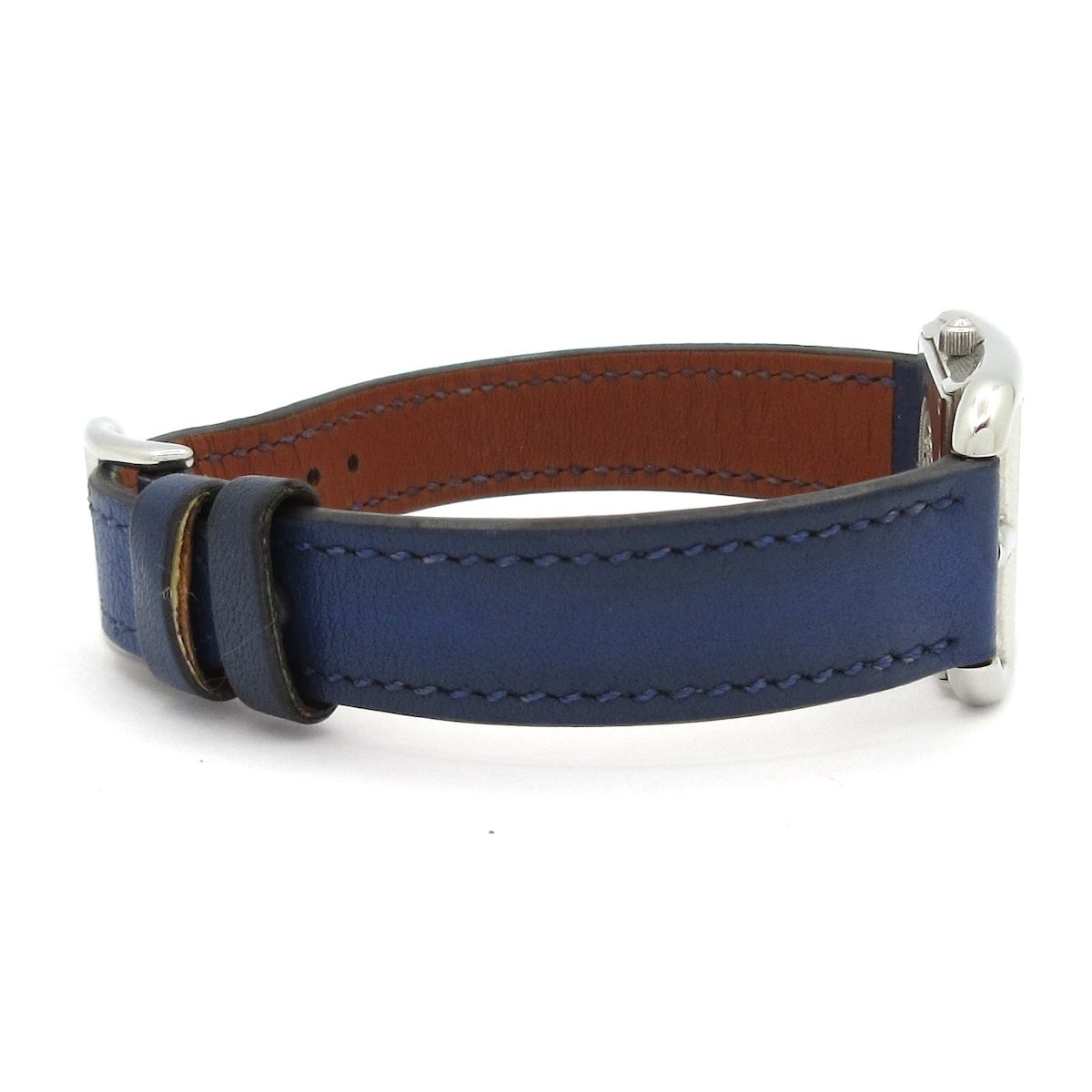 Hermes Watch Cape Cod Leather Strap SS Silver White — view 4
